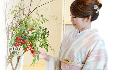 wearing a Kimono
